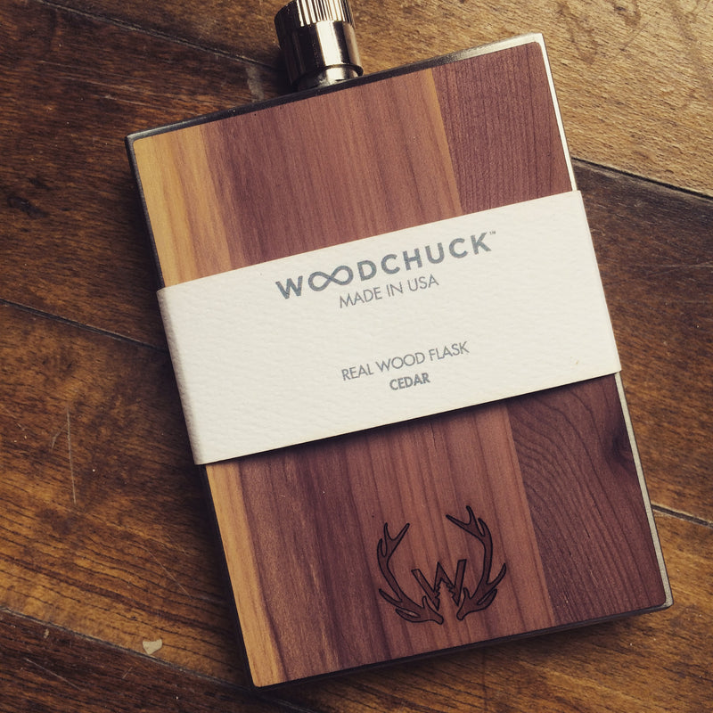 Stainless Steel & Wood Flask