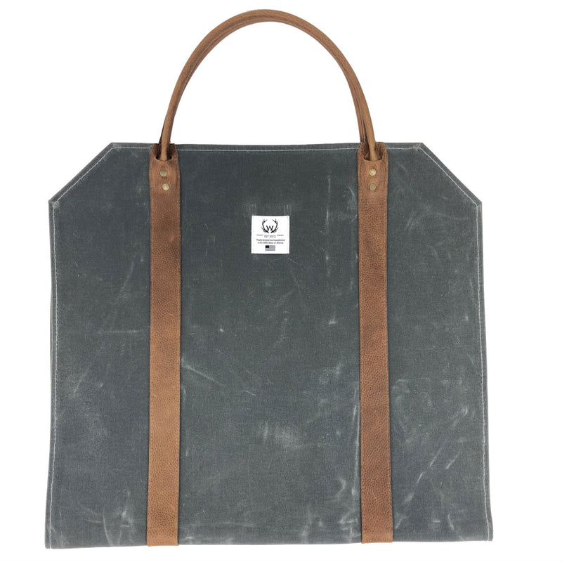 Waxed Canvas Log Carrier, Charcoal