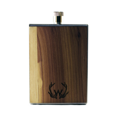 Stainless Steel & Wooden Flask | Made in America Front